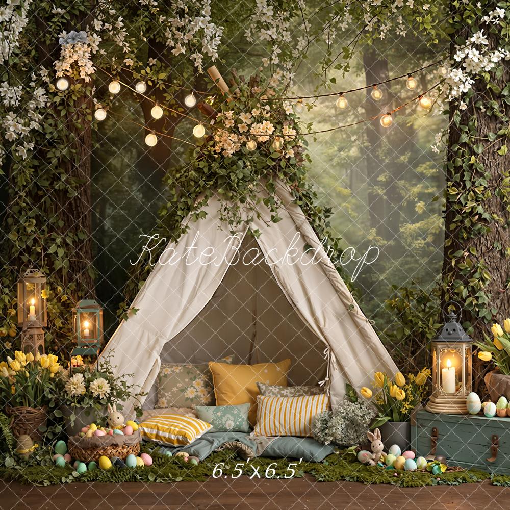 Kate Easter Bunny Tent Lantern Forest Backdrop Designed by Emetselch - Image 2