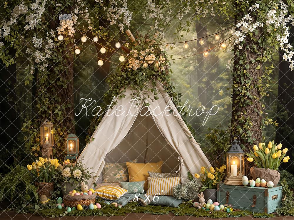 Kate Easter Bunny Tent Lantern Forest Backdrop Designed by Emetselch - Image 3