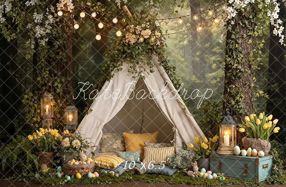 Kate Easter Bunny Tent Lantern Forest Backdrop Designed by Emetselch - Image 4
