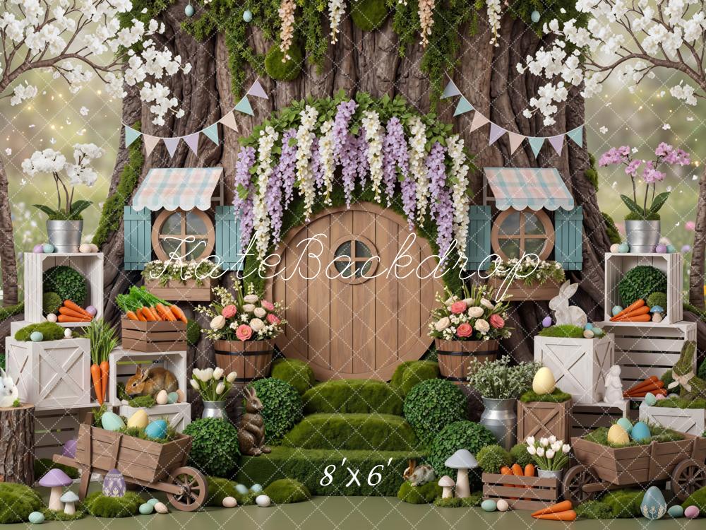 Kate Easter Bunny Treehouse Carrots Backdrop Designed by Mini MakeBelieve - Image 3