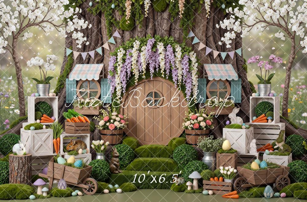 Kate Easter Bunny Treehouse Carrots Backdrop Designed by Mini MakeBelieve - Image 4