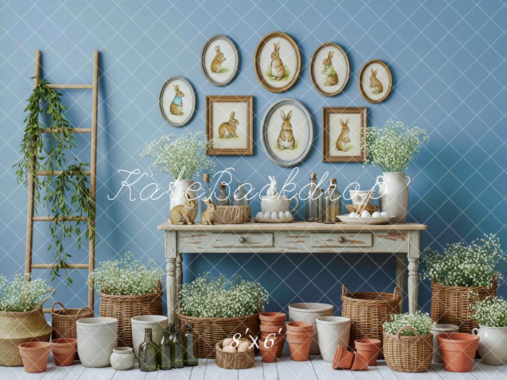 Kate Easter Bunny Wall Art Rustic Pots Backdrop Designed by Patty Robert - Image 3