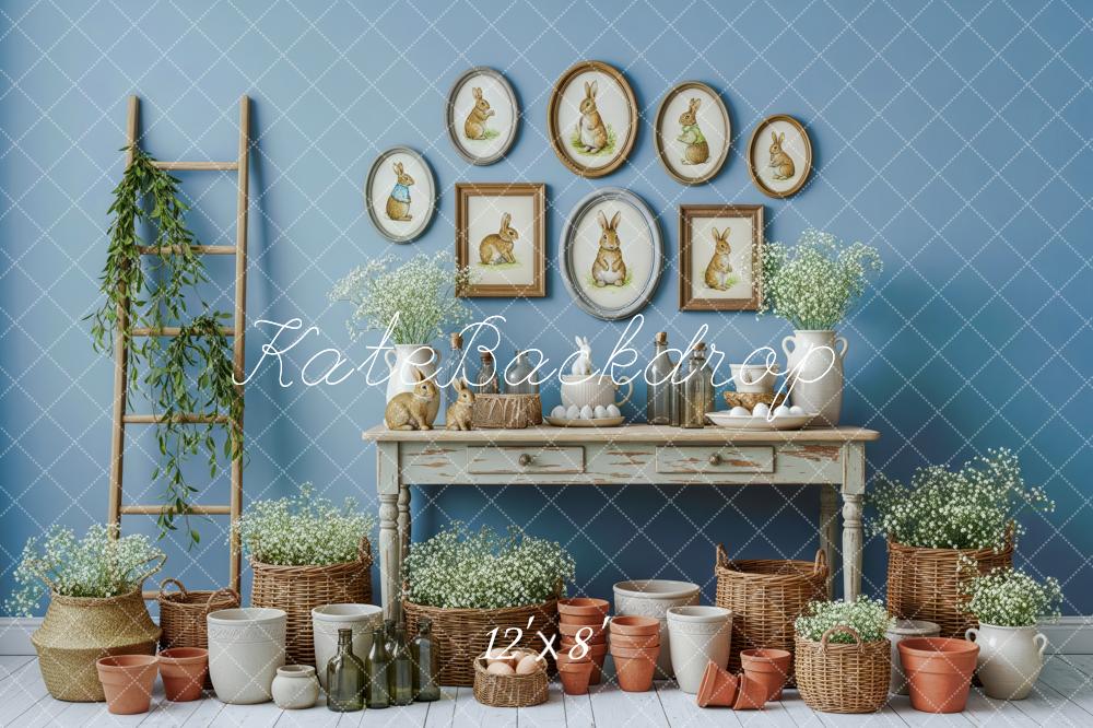 Kate Easter Bunny Wall Art Rustic Pots Backdrop Designed by Patty Robert - Image 8