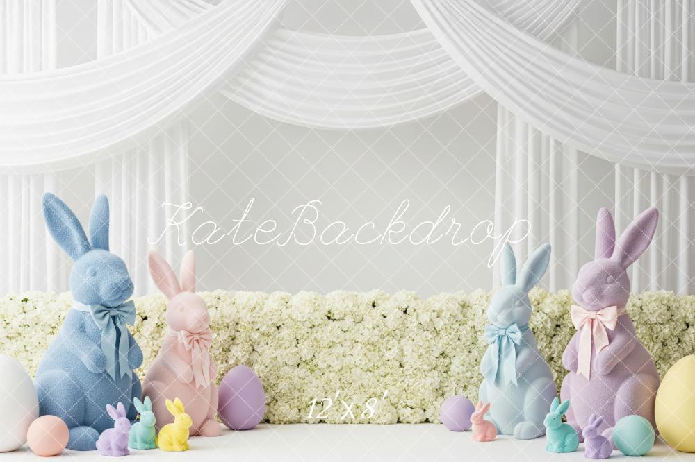 Kate Easter Bunny White Drapes Fleece Backdrop Designed by Patty Robert - Image 4