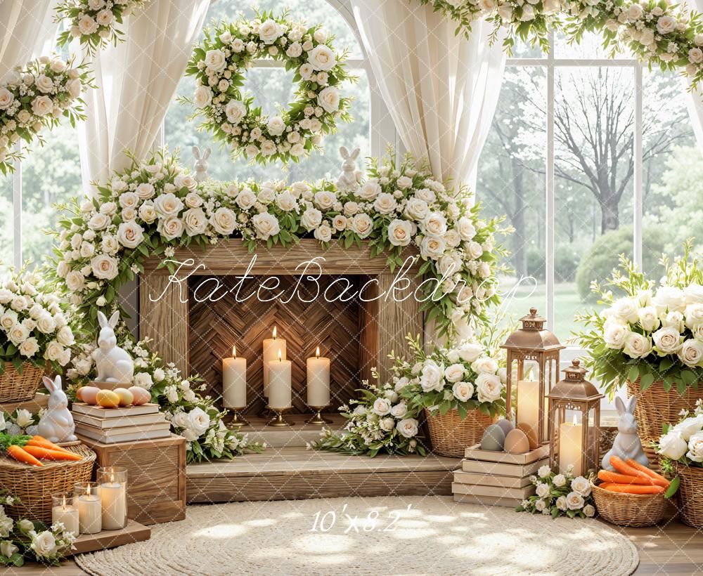 Kate Easter Bunny White Roses Baskets Backdrop Designed by Mini MakeBelieve - Image 6