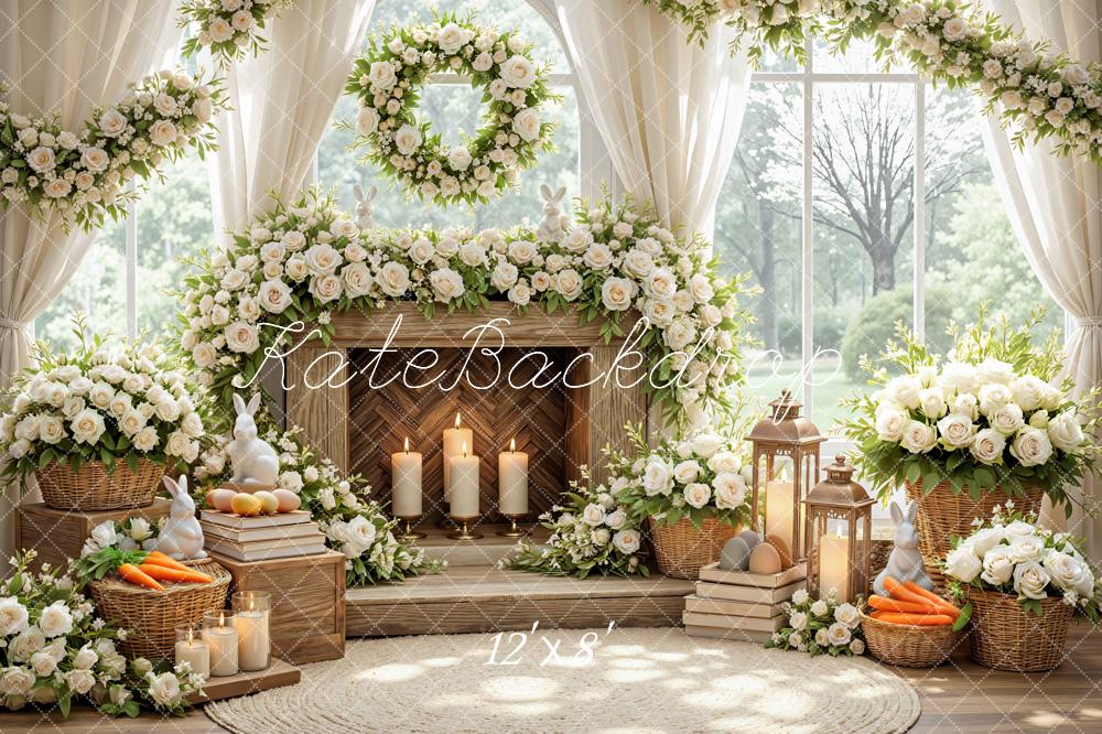Kate Easter Bunny White Roses Baskets Backdrop Designed by Mini MakeBelieve - Image 8
