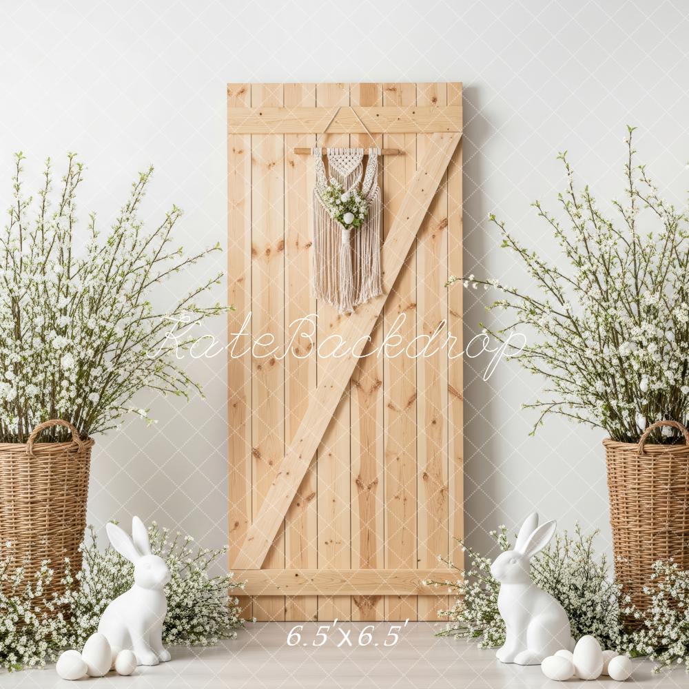 Kate Easter Bunny Wicker Basket Wooden Door Backdrop Designed by Patty Robert - Image 2