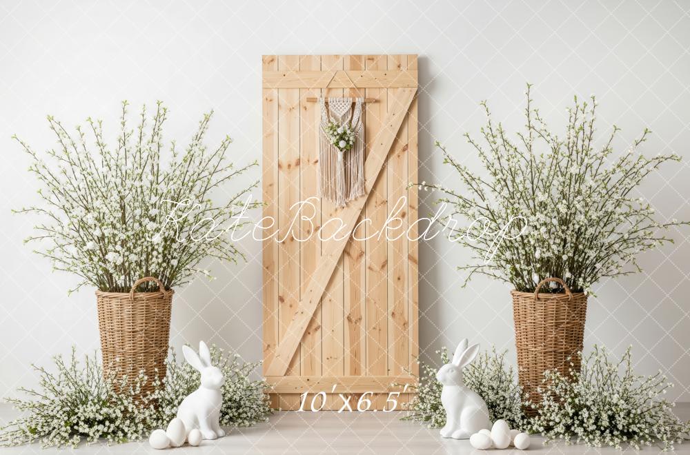 Kate Easter Bunny Wicker Basket Wooden Door Backdrop Designed by Patty Robert - Image 4