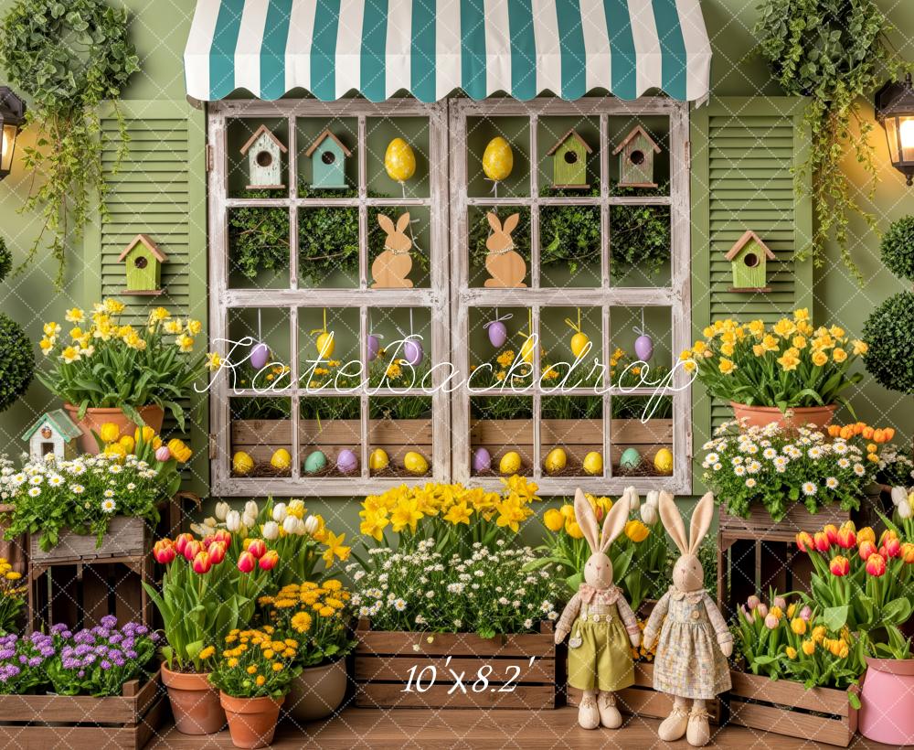 Kate Easter Bunny Window Birdhouse Floral Backdrop Designed by Patty Robert - Image 6