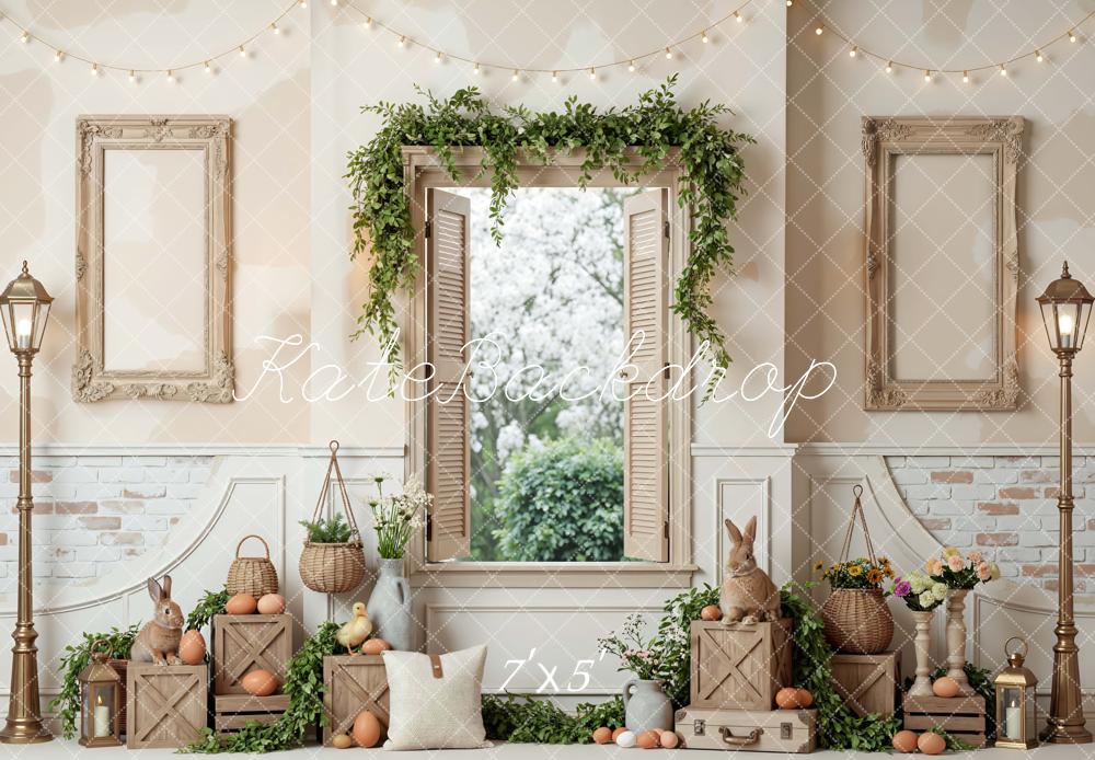 Kate Easter Bunny Window Crates Garland Backdrop Designed by Mini MakeBelieve