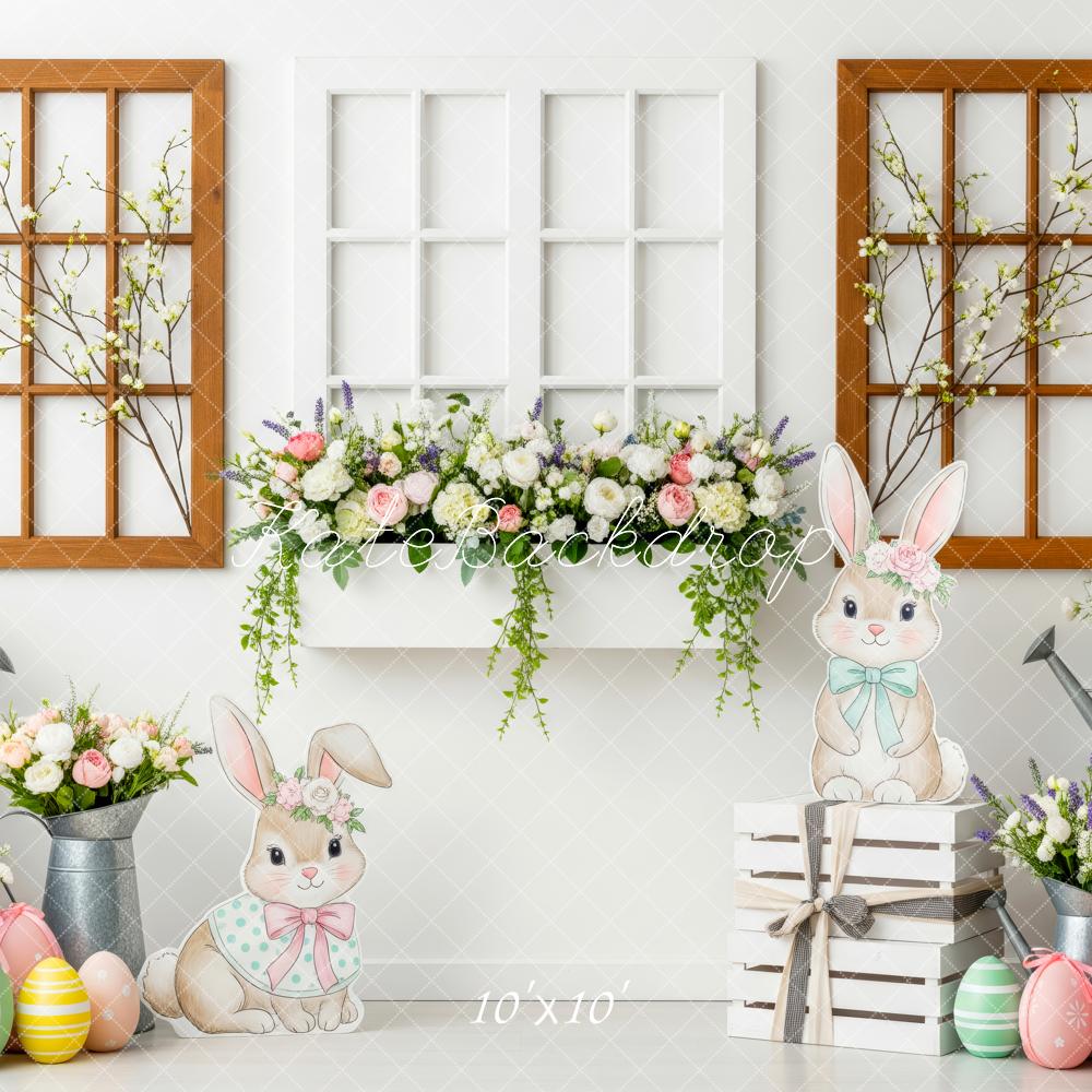 Kate Easter Bunny Window Floral Pastel Eggs Backdrop Designed by Patty Robert - Image 7