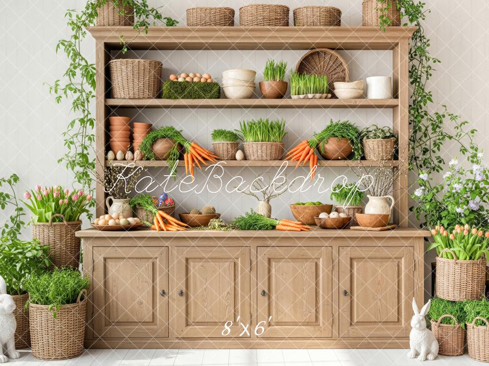 Kate Easter Bunny Wooden Cabinet Carrots Backdrop Designed by Patty Robert - Image 3