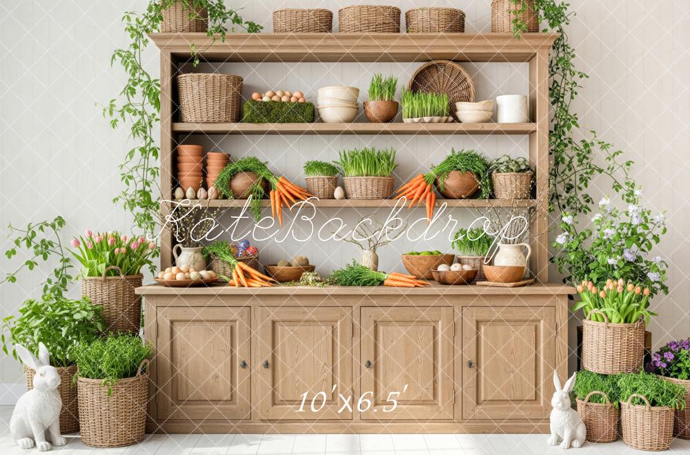 Kate Easter Bunny Wooden Cabinet Carrots Backdrop Designed by Patty Robert - Image 4