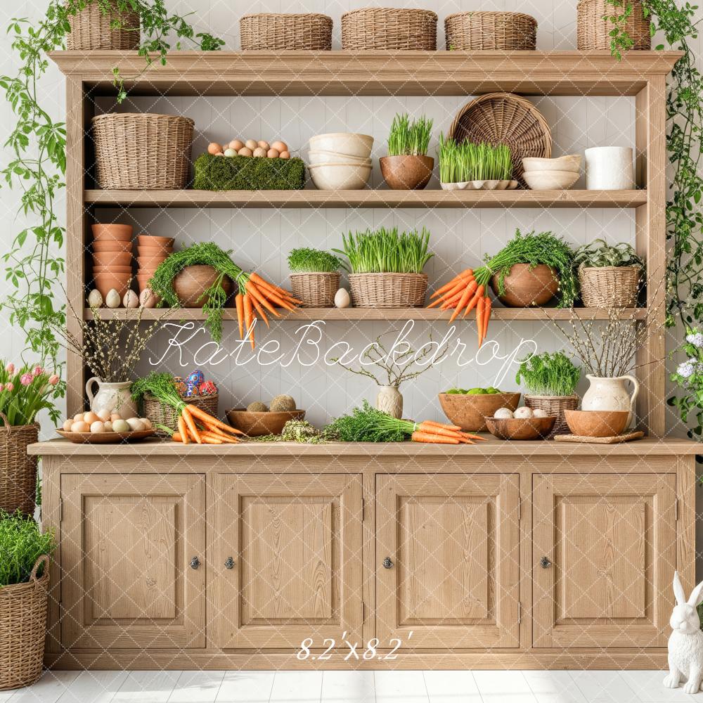 Kate Easter Bunny Wooden Cabinet Carrots Backdrop Designed by Patty Robert - Image 5