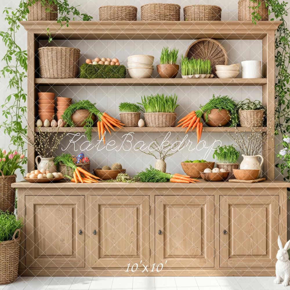 Kate Easter Bunny Wooden Cabinet Carrots Backdrop Designed by Patty Robert - Image 7