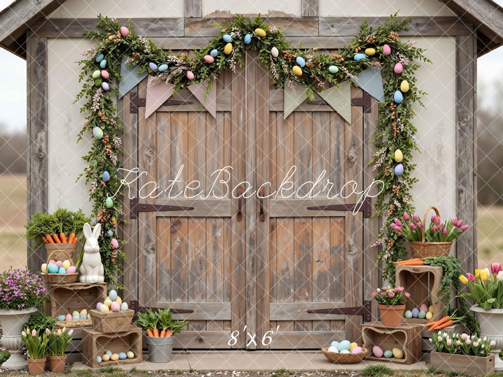 Kate Easter Bunny Wooden Barn Door Carrots Backdrop Designed by Mini MakeBelieve - Image 3