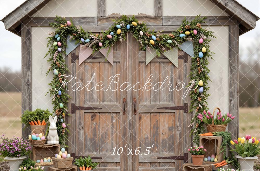 Kate Easter Bunny Wooden Barn Door Carrots Backdrop Designed by Mini MakeBelieve - Image 4
