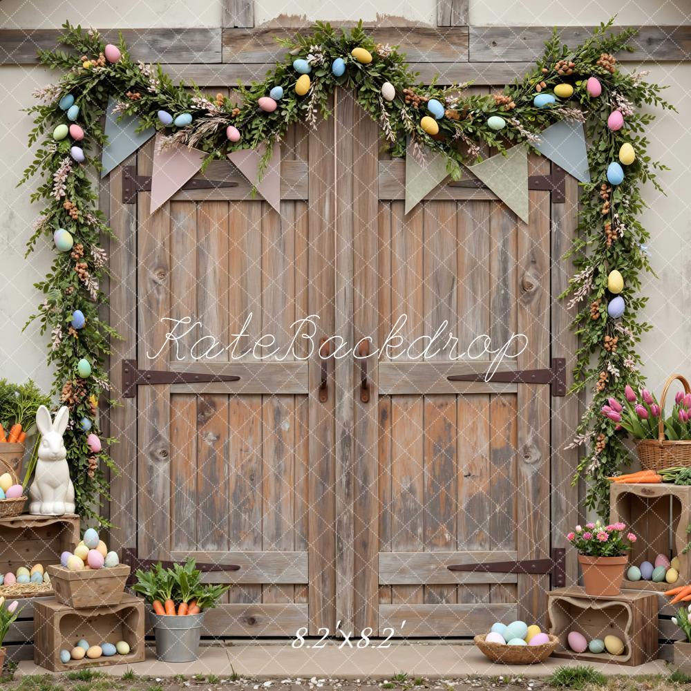 Kate Easter Bunny Wooden Barn Door Carrots Backdrop Designed by Mini MakeBelieve - Image 5