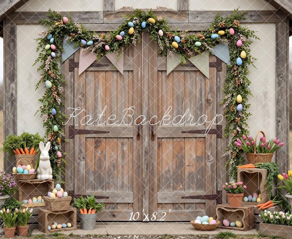 Kate Easter Bunny Wooden Barn Door Carrots Backdrop Designed by Mini MakeBelieve - Image 6