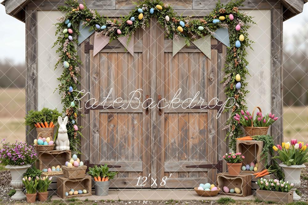 Kate Easter Bunny Wooden Barn Door Carrots Backdrop Designed by Mini MakeBelieve - Image 8