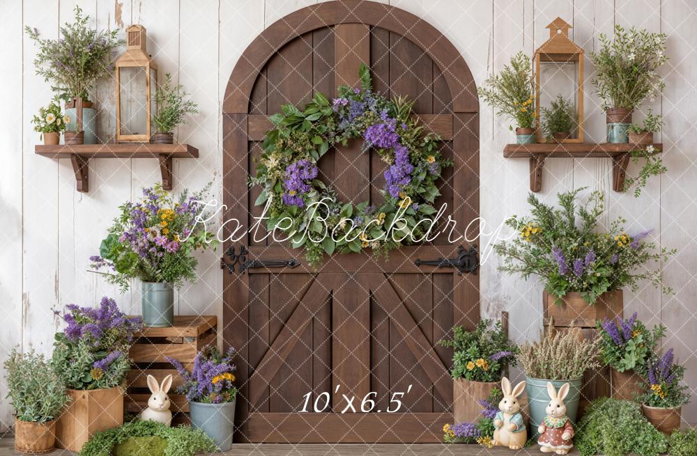Kate Easter Bunny Wooden Door Fleece Backdrop Designed by Emetselch - Image 2