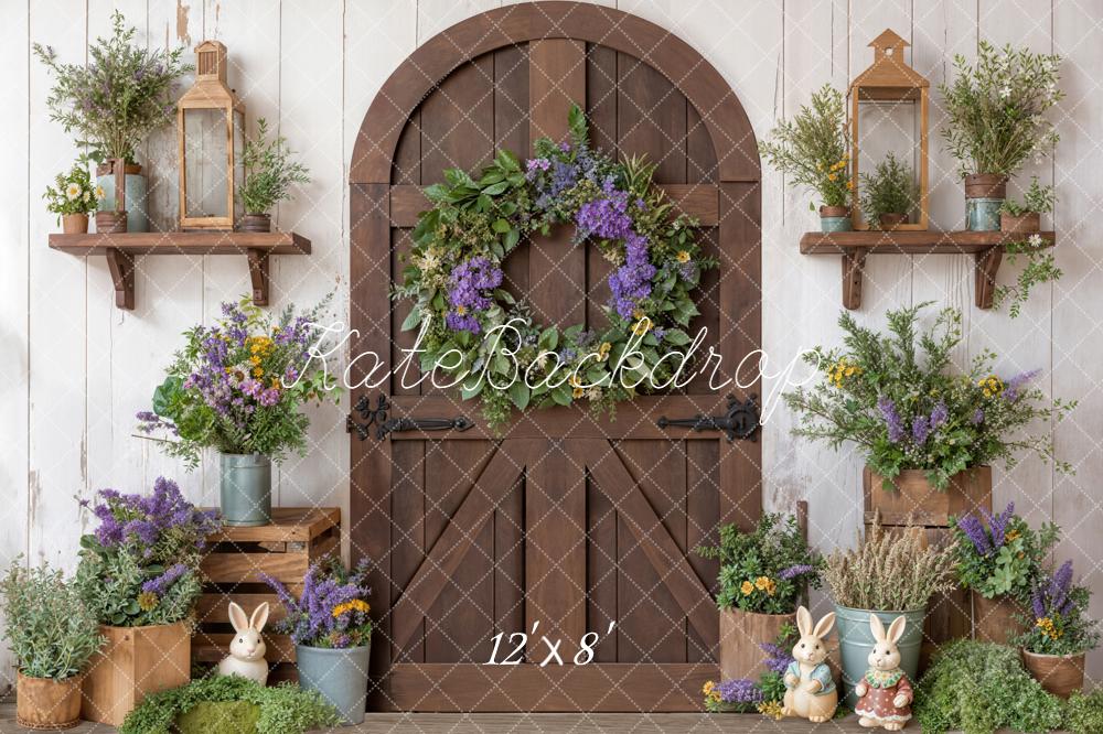 Kate Easter Bunny Wooden Door Fleece Backdrop Designed by Emetselch - Image 4
