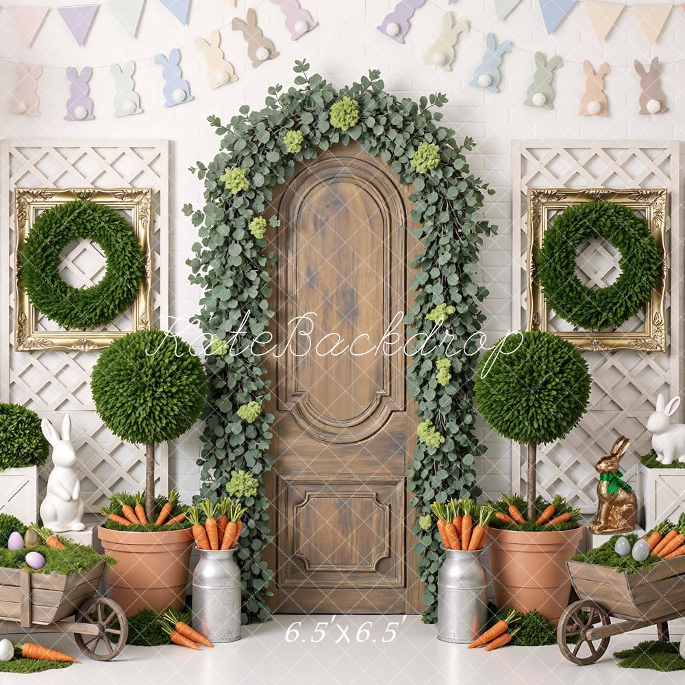 Kate Easter Bunny Wreath Carrots Cart Backdrop Designed by Mini MakeBelieve - Image 2