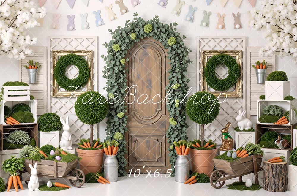 Kate Easter Bunny Wreath Carrots Cart Backdrop Designed by Mini MakeBelieve - Image 4
