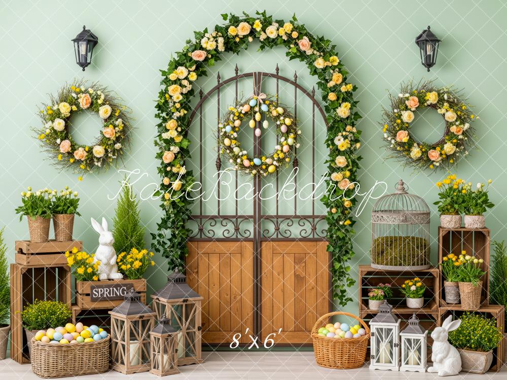 Kate Easter Bunny Wreath Lanterns Backdrop Designed by Patty Robert - Image 3