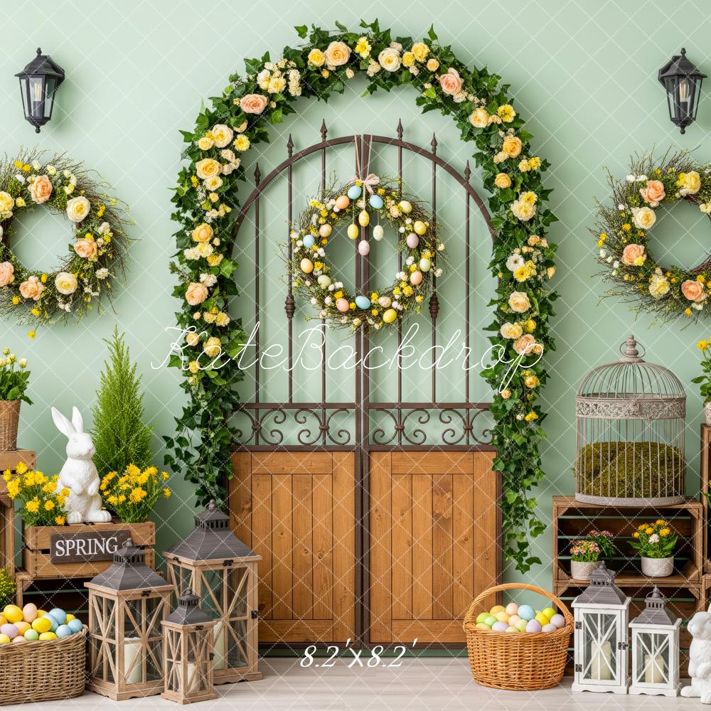 Kate Easter Bunny Wreath Lanterns Backdrop Designed by Patty Robert - Image 5