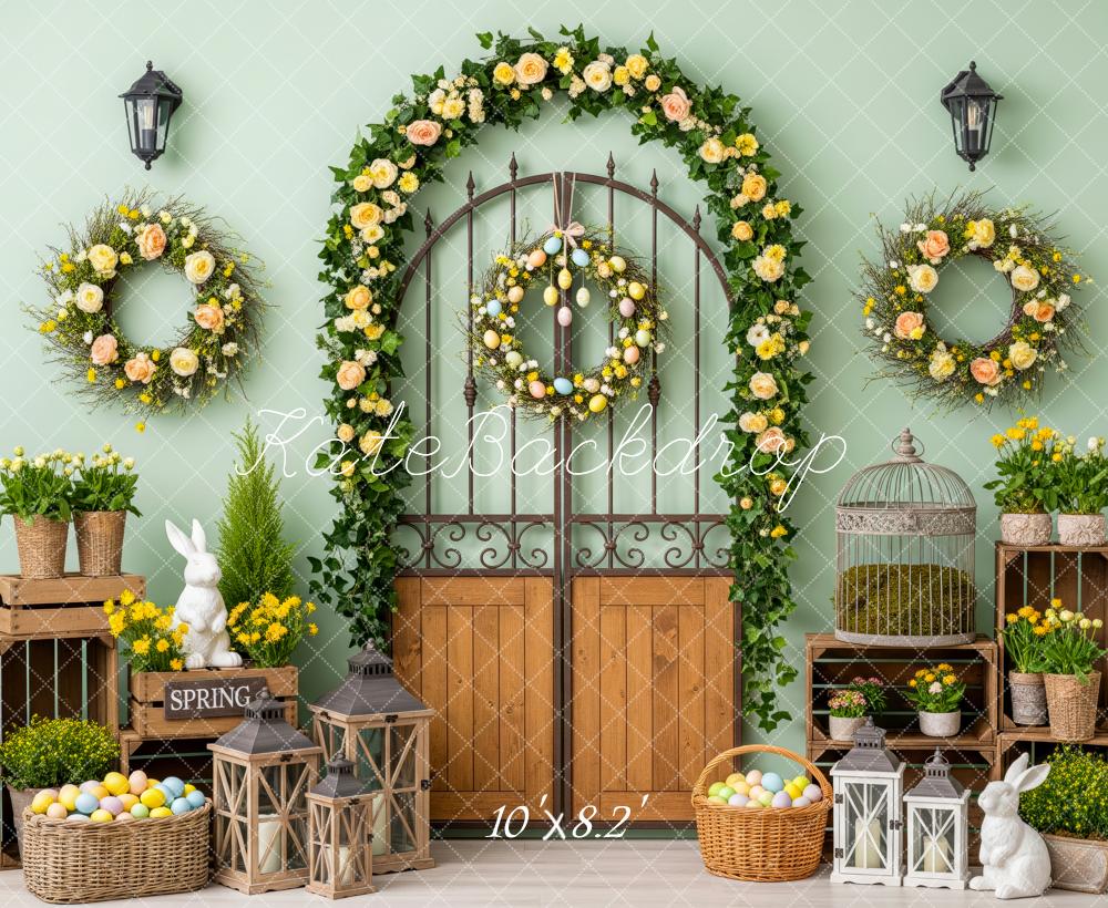 Kate Easter Bunny Wreath Lanterns Backdrop Designed by Patty Robert - Image 6