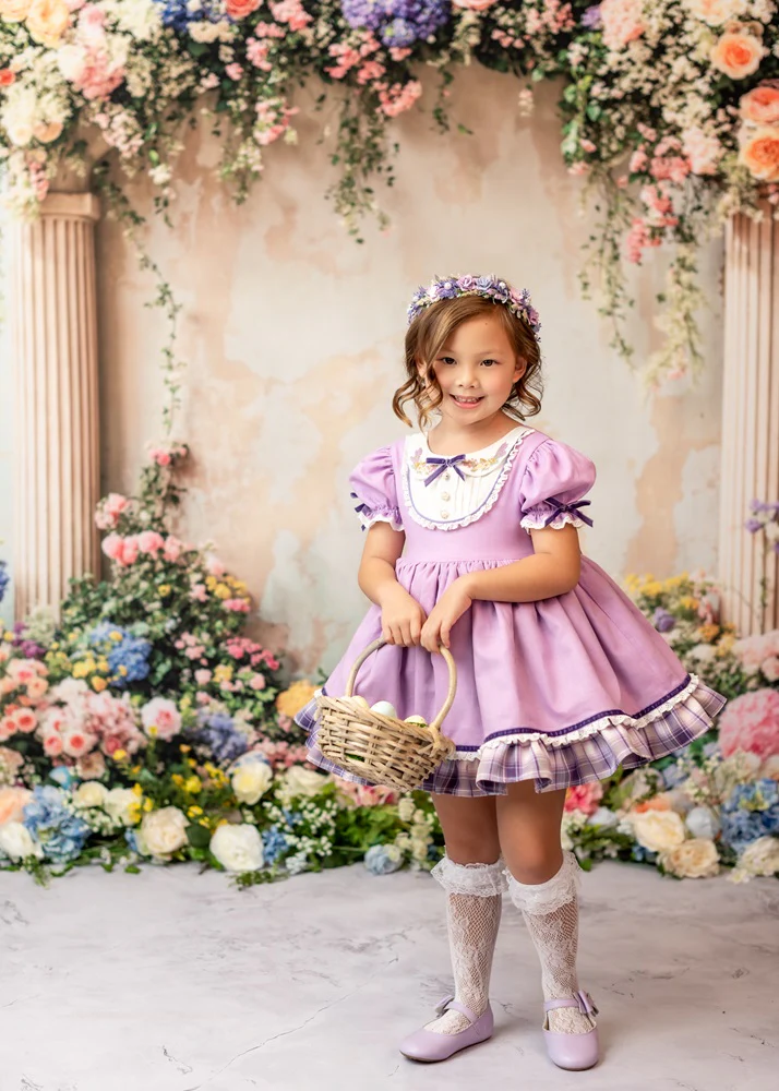 Kate Easter Colorful Flower Retro Arch Backdrop Designed by Emetselch - Image 3