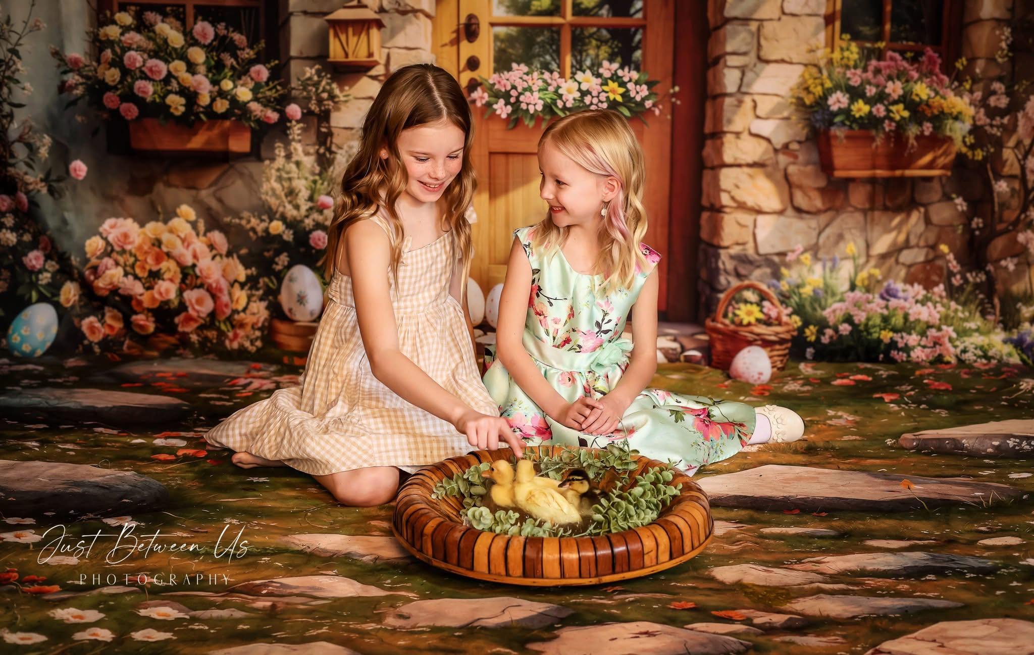 Kate Easter Cottage Floral Eggs Backdrop Designed by Emetselch - Image 3