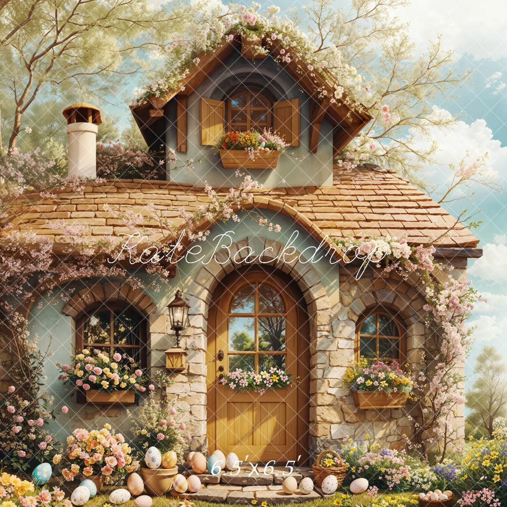 Kate Easter Cottage Floral Eggs Backdrop Designed by Emetselch - Image 4