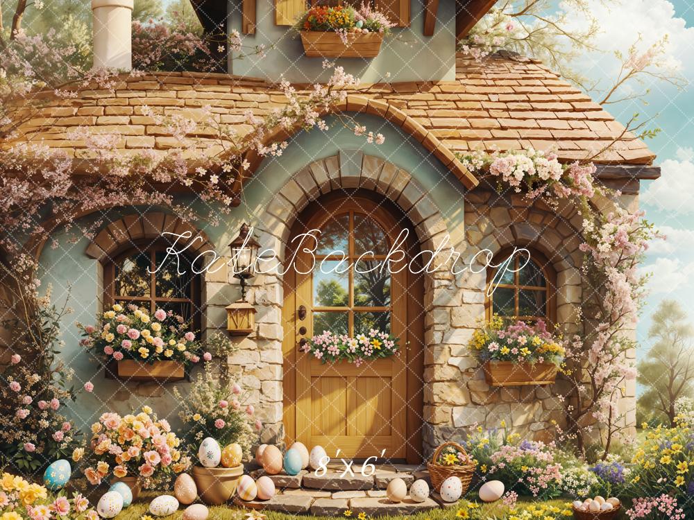 Kate Easter Cottage Floral Eggs Backdrop Designed by Emetselch - Image 5