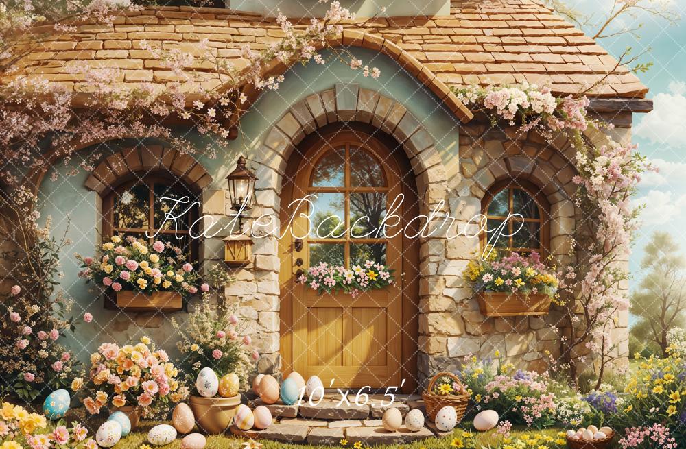 Kate Easter Cottage Floral Eggs Backdrop Designed by Emetselch - Image 6