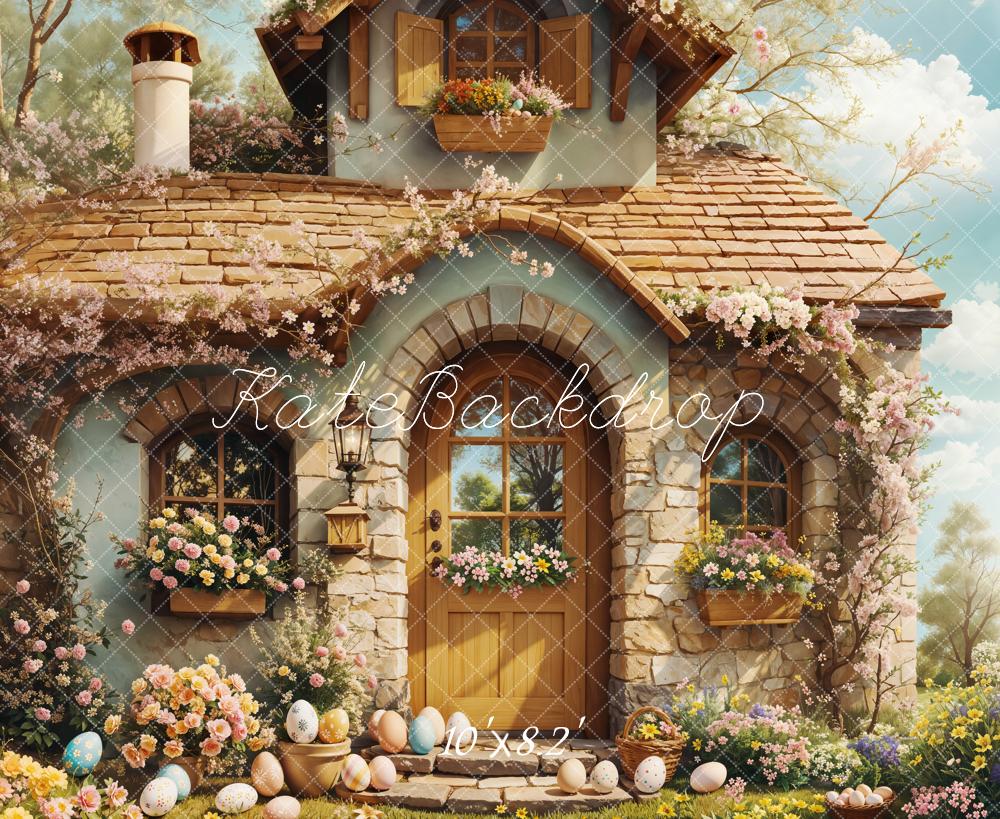 Kate Easter Cottage Floral Eggs Backdrop Designed by Emetselch - Image 7