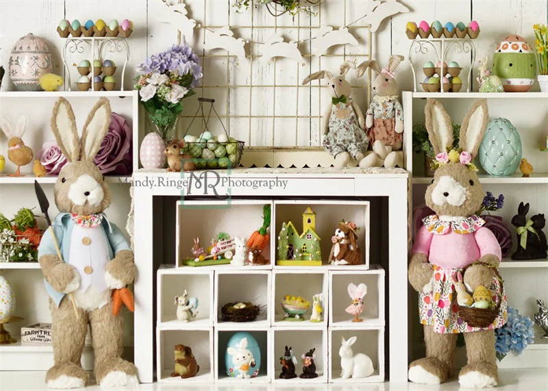 Kate Easter Decorations on Shelves Backdrop Designed by Mandy Ringe Photography - Image 2