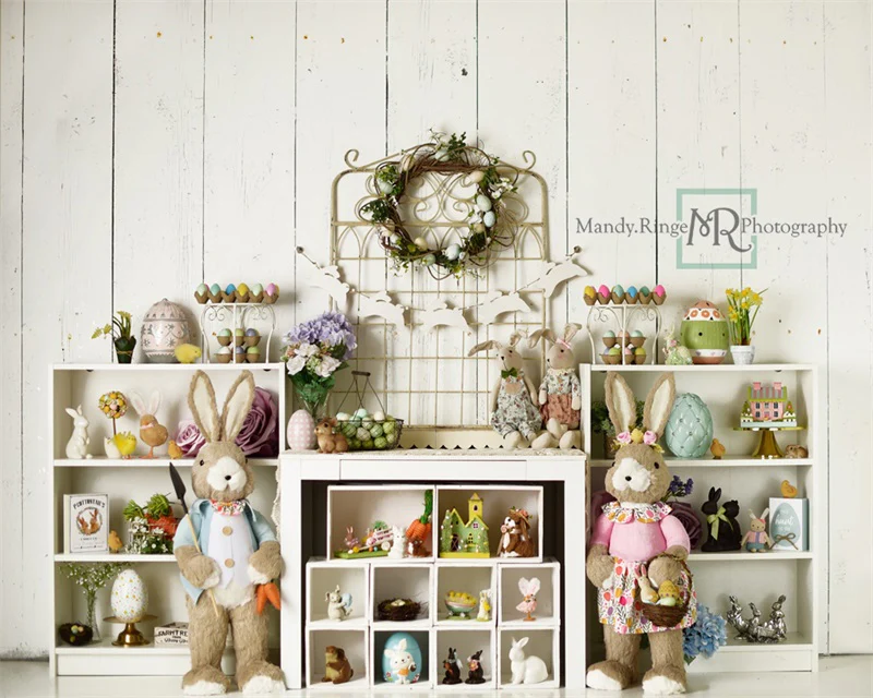 Kate Easter Decorations on Shelves Backdrop Designed by Mandy Ringe Photography - Image 4
