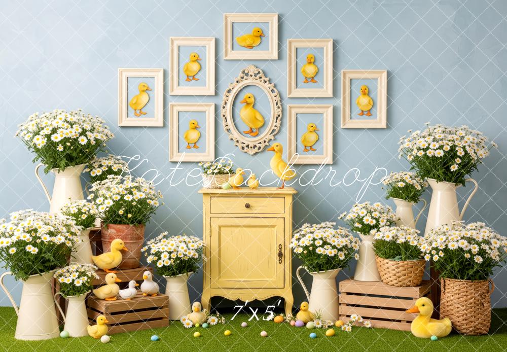 Kate Easter Duckling Framed Art Daisies Backdrop Designed by Patty Robert