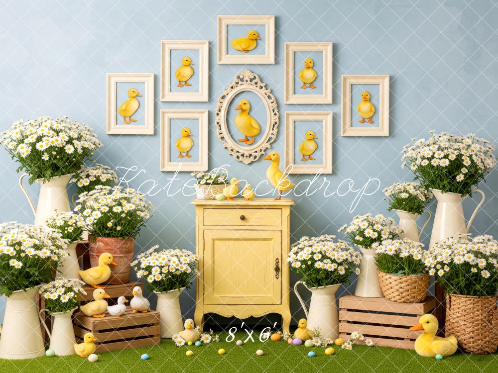Kate Easter Duckling Framed Art Daisies Backdrop Designed by Patty Robert - Image 3