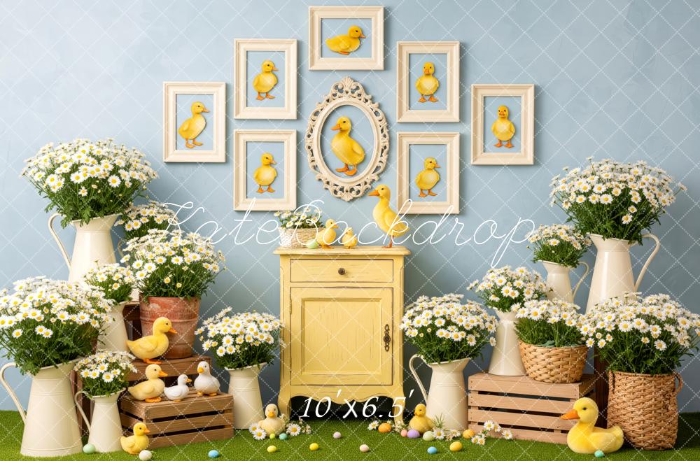 Kate Easter Duckling Framed Art Daisies Backdrop Designed by Patty Robert - Image 4