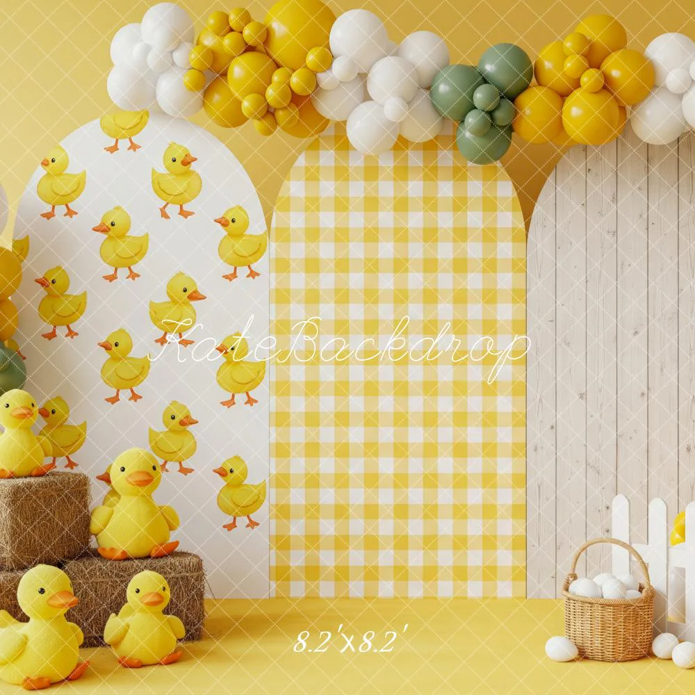 Kate Birthday Ducklings Balloons White Fence Backdrop Designed by Patty Robert - Image 5