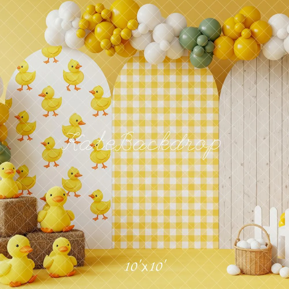 Kate Birthday Ducklings Balloons White Fence Backdrop Designed by Patty Robert - Image 7