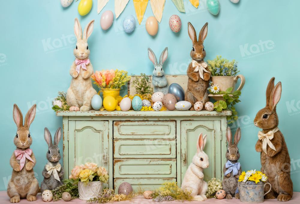 Kate Easter Egg Bunny Flowers Backdrop Designed by Emetselch - Image 2