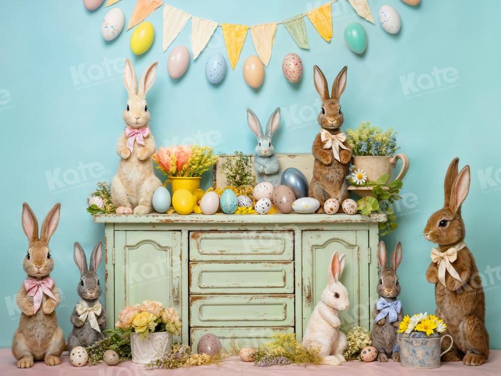Kate Easter Egg Bunny Flowers Backdrop Designed by Emetselch - Image 6