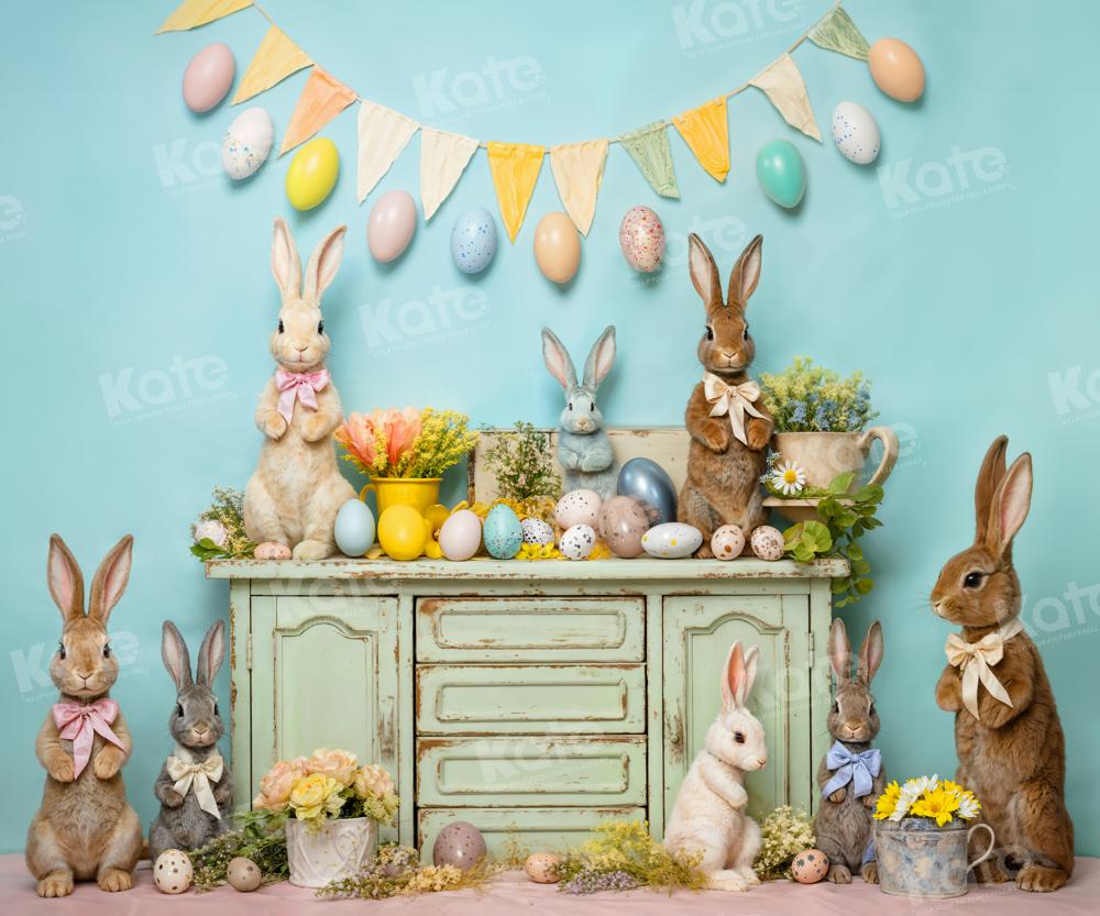 Kate Easter Egg Bunny Flowers Backdrop Designed by Emetselch - Image 7