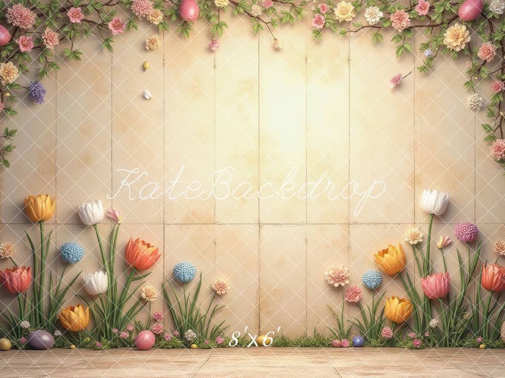 Kate Easter Egg Floral Vintage Wall Backdrop Designed by Laura Bybee - Image 3