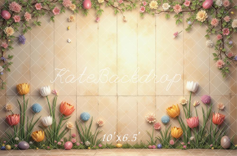 Kate Easter Egg Floral Vintage Wall Backdrop Designed by Laura Bybee - Image 4