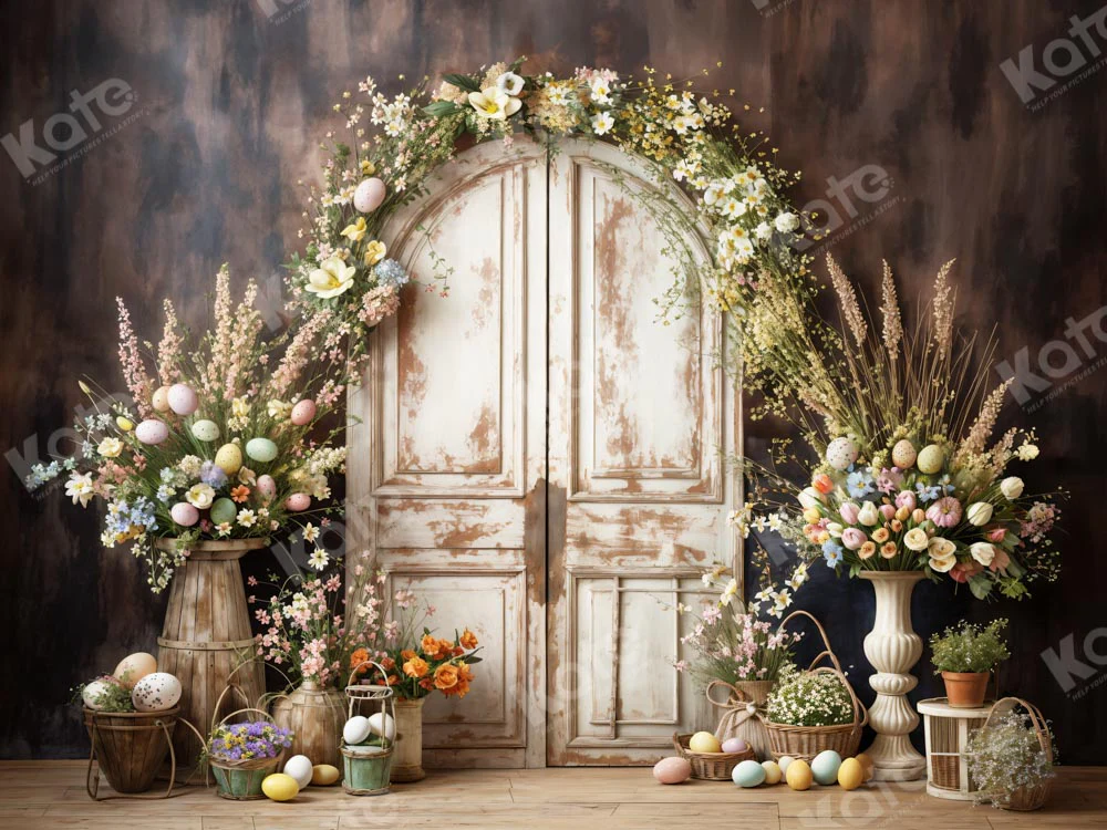 Kate Easter Egg Flower White Wooden Door Backdrop Designed by Chain Photography - Image 3